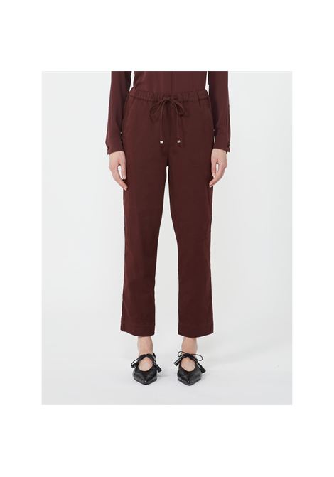 pantalone in raso di cotone monoel. in trama tinto in capo Max Mara leisure | PARCO003